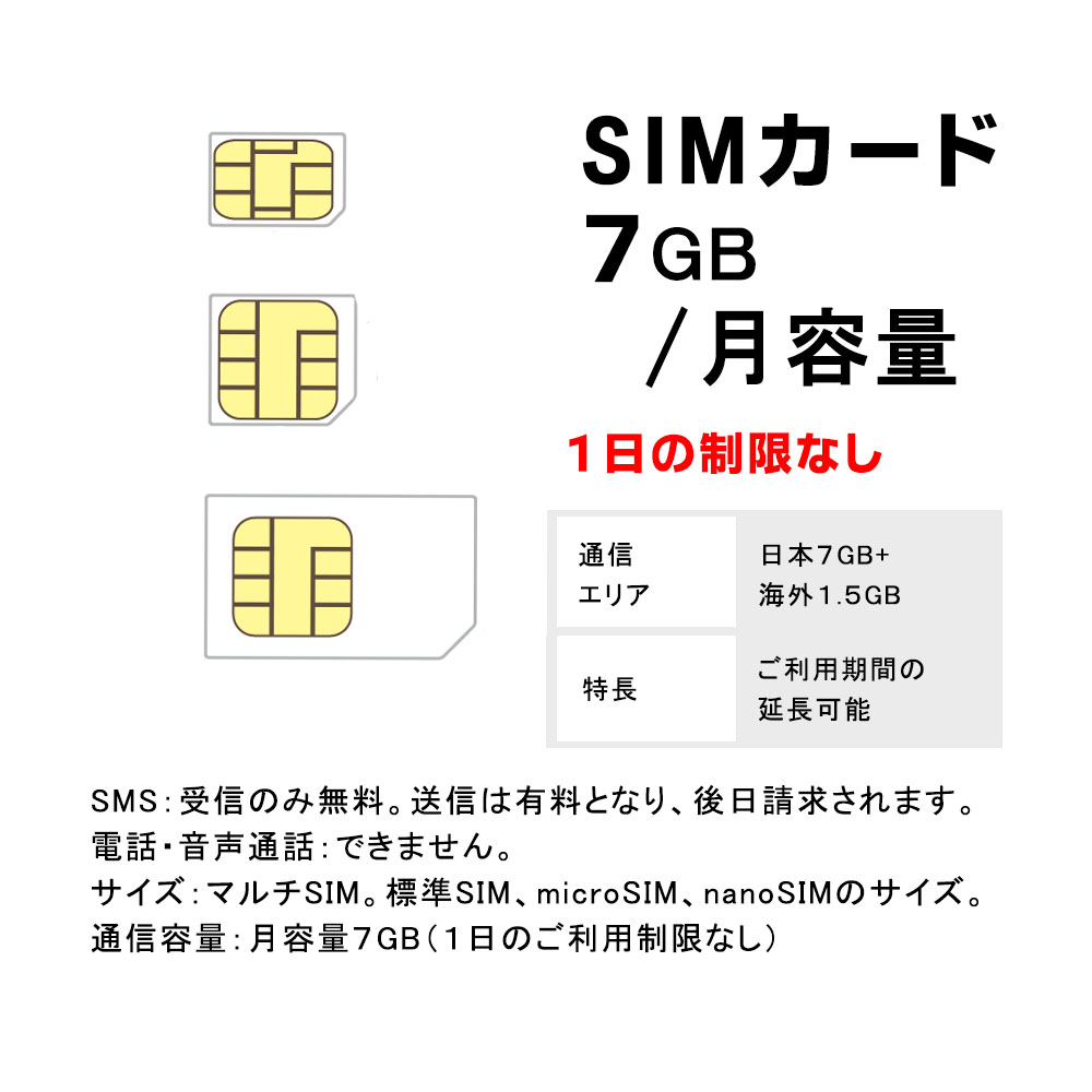 SIMカード,スペック