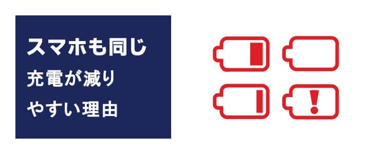 充電が直ぐなくなる原因