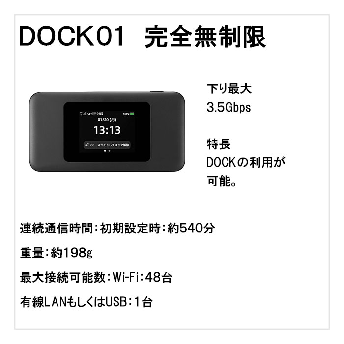 DOCK01,スペック