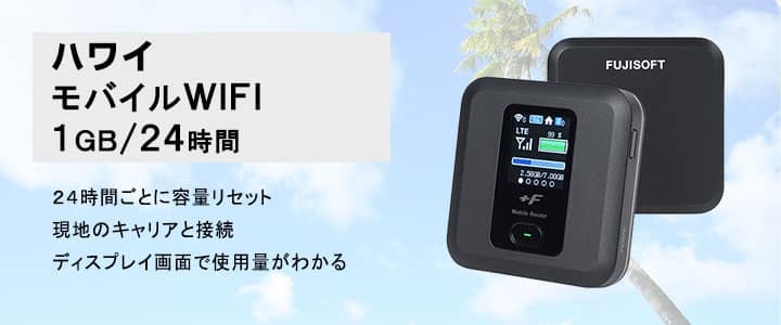 ポケットwifiレンタル,ハワイで使える1GB