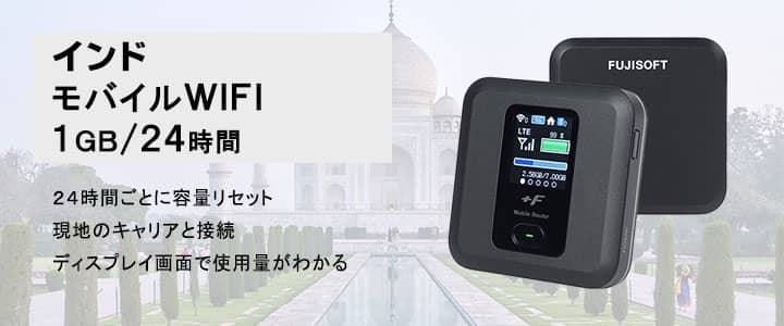 ポケットwifiレンタル,インドで使える1GB