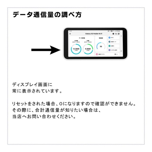 ギャラクシー5G,galaxy5G,通信量,調べ方