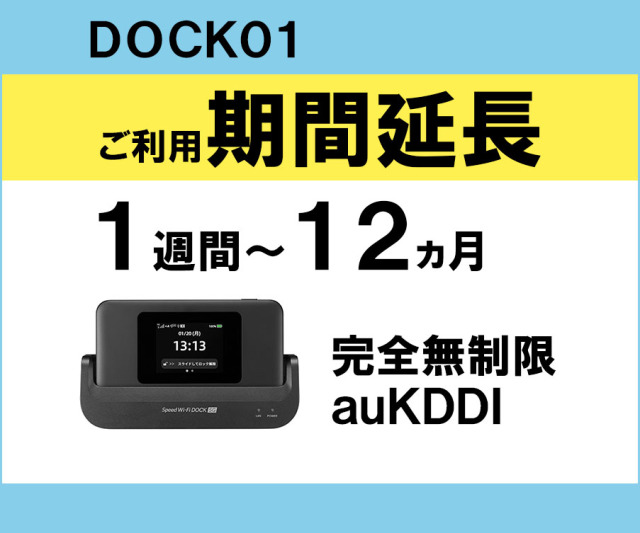 ポケットwifiレンタル,DOCK01,auKDDI,完全無制限