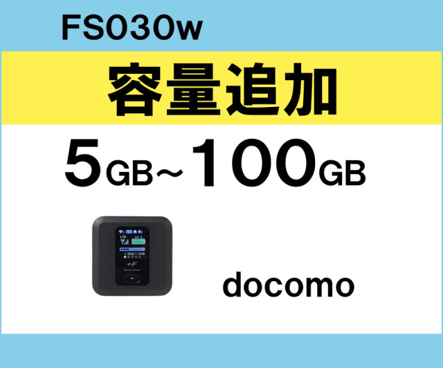 ポケットwifiレンタルFS030ドコモdocomo通信量追加