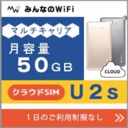 ポケットwifiレンタルU2s月容量50GB