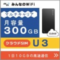 ポケットwifiレンタルU3月容量300GB