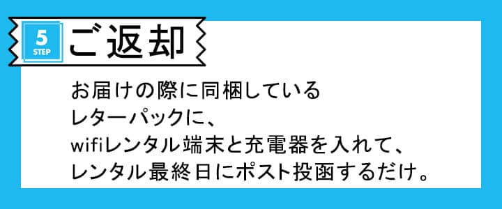 ポケットWiFiのご返却について