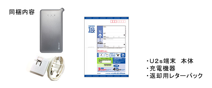 ポケットwifiレンタルU2sの同梱内容